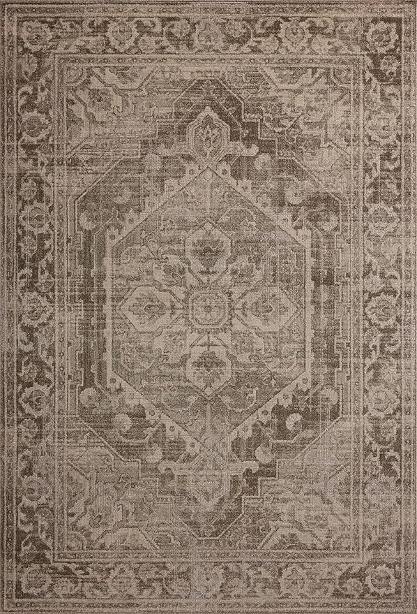 Loloi Magnolia Home by Joanna Gaines Mona Collection MOA-01 Cocoa/Stone 2'-6" x 10'-0" Runner Rug
