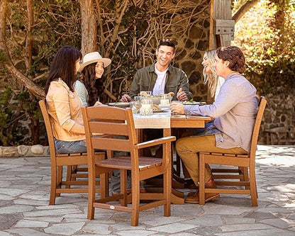 POLYWOOD Lakeside 7-Piece Outdoor Dining Set, All-Weather HDPE Patio Furniture Table and Chairs, Black, Made in USA, Deck, Garden, Poolside