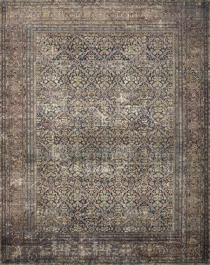 Loloi Amber Lewis Morgan Collection MOG-03 Denim/Multi 2'-0" x 5'-0" 38" Thick Accent Rug feat. CloudPile, Neutral, Room Décor, Vintage Inspired, Livingroom, Bedroom, Dining Area