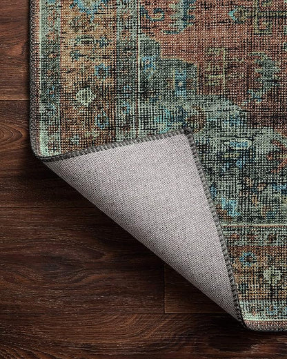 Loloi Skye Collection SKY-07 Terracotta/Sky 7' x 9' Oval Area Rug