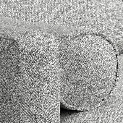 SIMPLIHOME Morrison Mid-Century Modern 89 inch Wide Sofa with Ottoman Set in Mist Grey Woven-Blend Fabric for the Living Room and Family Room