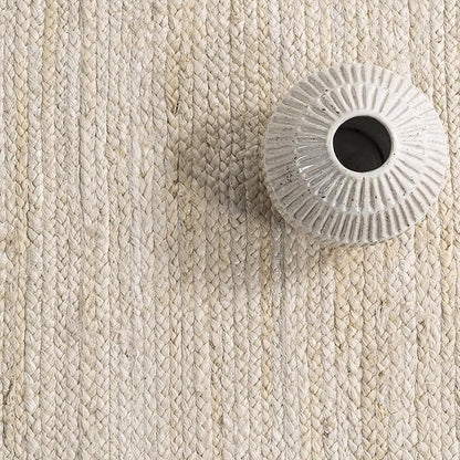 nuLOOM 2x16 Rigo Jute Hand Woven Area Rug, Off White, Solid Farmhouse Design, Natural Fiber, For Bedroom, Living Room, Dining Room, Hallway, Office, Kitchen, Entryway