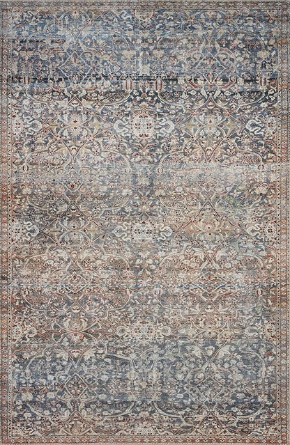 Loloi Chris Loves Julia Jules Collection JUL-06 Denim/Spice 5'-0'' x 7'-6'', .13" Pile Height, Area Rug