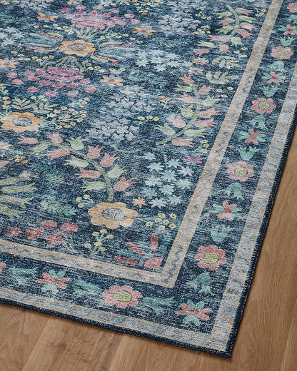 Loloi Rifle Paper Co. Maison Collection MAO-06 Blue/Multi 2'-6" x 7'-6", .19" Pile Height, Runner Rug