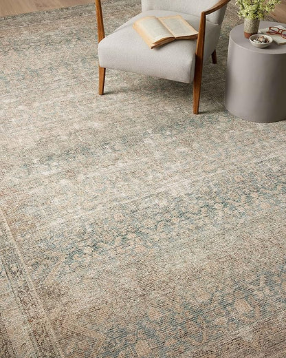 Loloi Angela Rose Aubrey Collection AUB-03 Jade/Natural 2'-6" x 9'-6", .19" Pile Height, Runner Rug