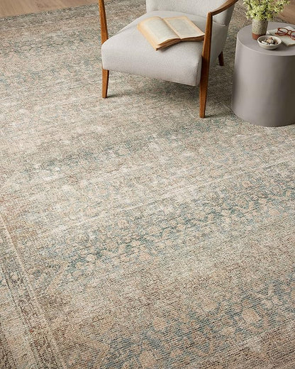 Loloi Angela Rose Aubrey Collection AUB-03 Jade/Natural 2'-6" x 12'-0", .19" Pile Height, Runner Rug