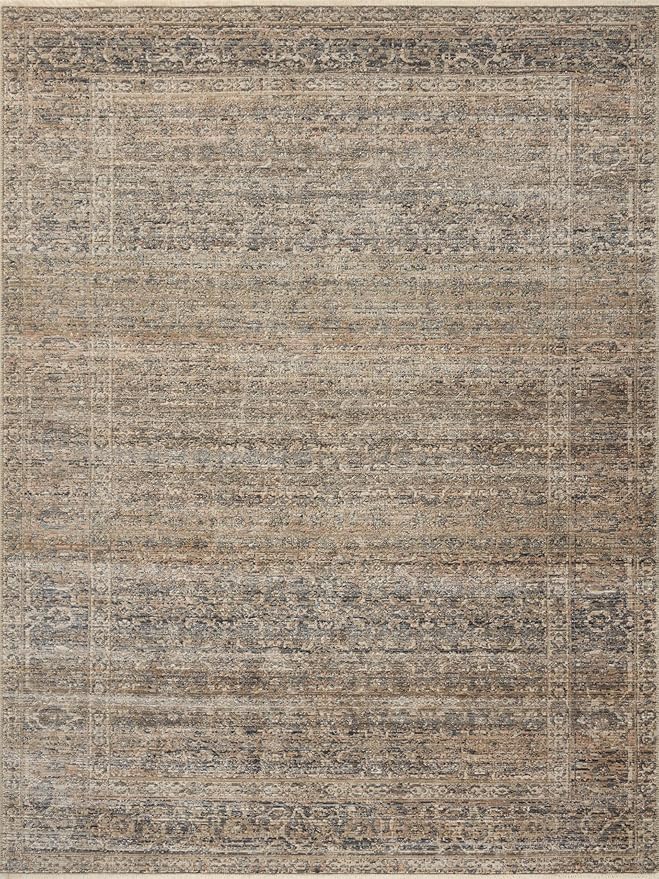 Loloi Amber Lewis Molly Collection MOL-04 Navy/Blush 5'-3" x 7'-9" Low Pile Area Rug
