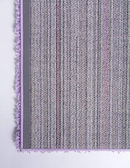 Unique Loom Solid Shag Collection Area Rug (5' 1" x 8' Rectangle Lilac)