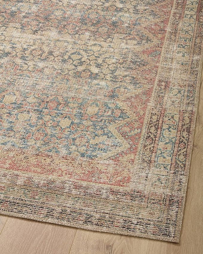 Loloi Angela Rose Aubrey Collection AUB-03 Ocean/Spice 2'-6" x 7'-6", .19" Pile Height, Runner Rug