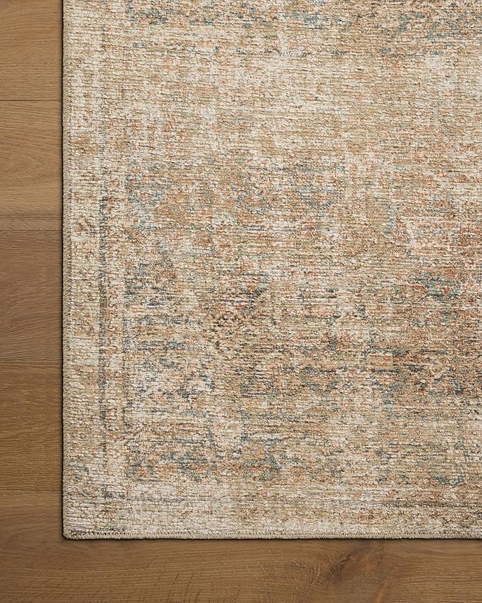 Loloi Amber Lewis Cambria Collection CBR-08 Ocean/Brick 5'-0" x 7'-6" Area Rug Jute, Neutral, Vintage Style, Antique Tone, Living, Bedroom, Dining, Carpet