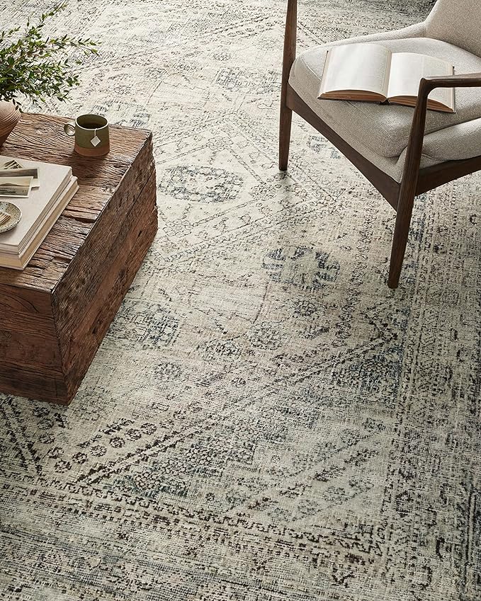 Loloi Magnolia Home by Joanna Gaines Sinclair Collection SIN-04 Natural/Sage 2'-3" x 7'-6", .25" Pile Height, Machine Washable, Runner Rug