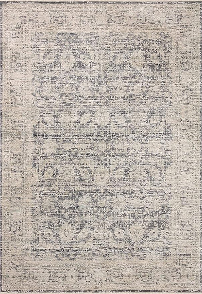 Loloi Amber Lewis Alie Collection ALE-05 Charcoal/Beige 5'-3'' x 5'-3'', .13'' Pile Height, Round Area Rug