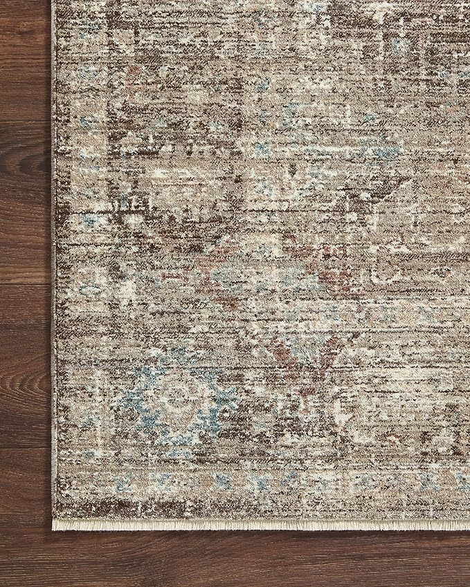 Loloi Magnolia Home by Joanna Gaines Millie Collection MIE-03 Charcoal/Dove 11'-6" x 15'-7", .25" Pile Height, Area Rug