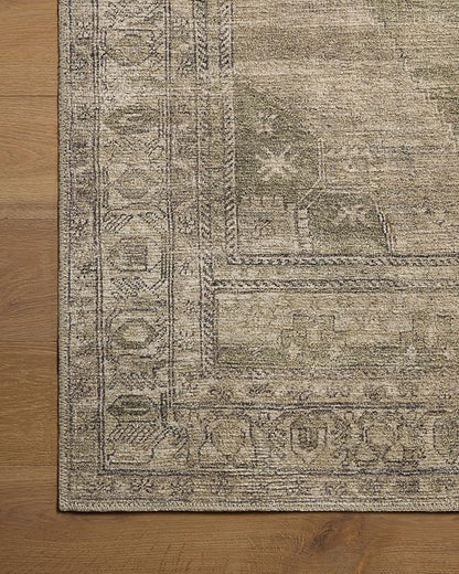 Loloi Amber Lewis Cambria Collection CBR-03 Sand/Olive 2'-0" x 5'-0" Accent Rug Jute, Neutral, Vintage Style, Antique Tone, Living, Bedroom, Dining, Carpet