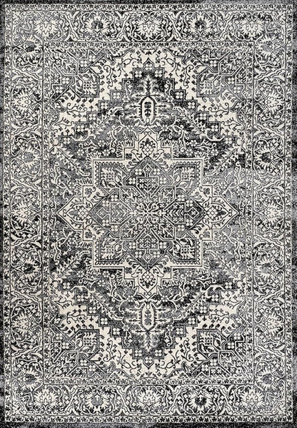 JONATHAN Y Vintage Medallion Indoor Area Rug Black 8X10, Modern Boho for Living Room, Bedroom, Kitchen, Office, Easy-Cleaning, High Traffic, Pet-Friendly, Non-Shedding MDP100D-8