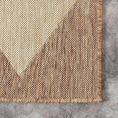 nuLOOM 6' 7" x 9' Outdoor Performance Area Rug, Stain Resistant, Weather Resistant, High Traffic, Patio, Balcony, Outside, Sabina Brown