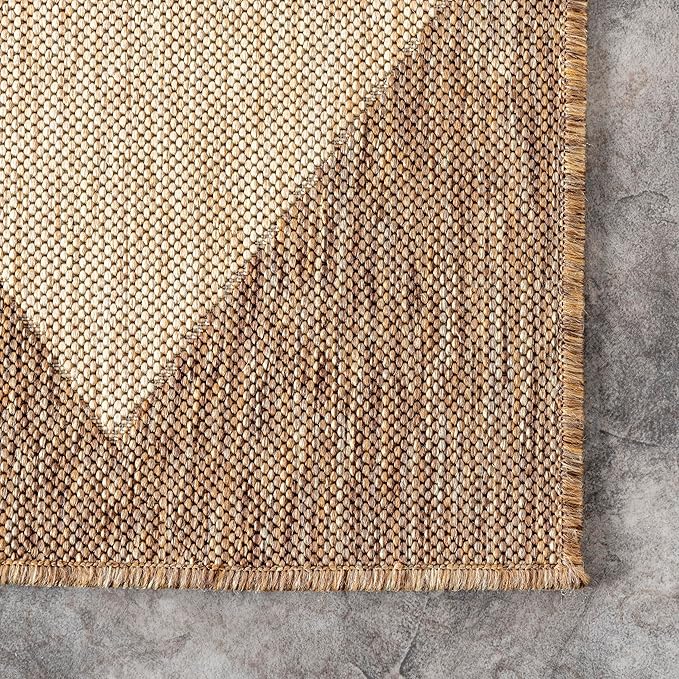 nuLOOM Outdoor Performance Collection Sabina Brown/Ivory, 5' x 8', Soft and Cozy, High Traffic, Stain Resistant, Easy Clean, Durable Area Rug for Indoor/Outdoor Patio, Deck, Porch, Garden, Courtyard