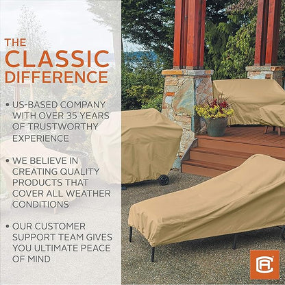Classic Accessories Terrazzo Water-Resistant 58 Inch Patio Bench/Loveseat Cover, Outdoor Bench Cover