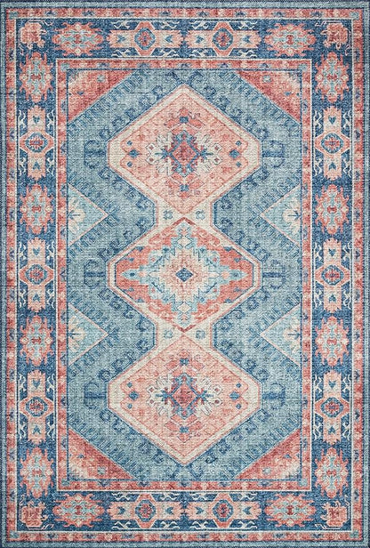 Loloi Skye Collection SKY-03 Turquoise/Terracotta 2'-6" x 12'-0" Runner Rug