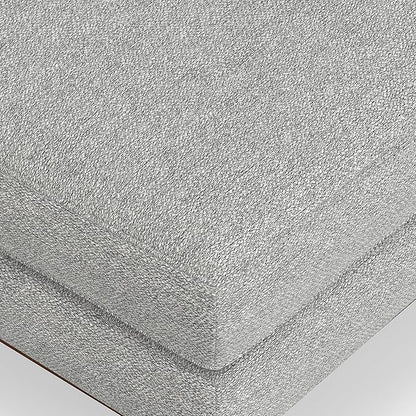 SIMPLIHOME Morrison 49-inch Wide Table Ottoman in Mist Grey Woven-Blend Fabric, Multifunctional Footrest, Coffee Table, or Extra Seating for Living Room, Mid-Century Modern Style