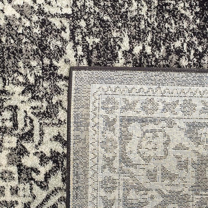 SAFAVIEH Evoke Collection 2'2" x 13' Black / Grey EVK256R Oriental Distressed Non-Shedding Living Room Bedroom Runner Rug