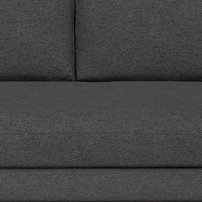 SIMPLIHOME Morrison 89-inch Wide Sofa in Charcoal Grey Woven-Blend Fabric, Handcrafted Mid-Century Modern Couch for Living Room or Family Room, Single Bench Cushion, Bolster Pillows