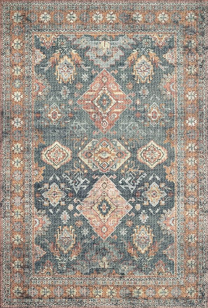Loloi Skye Collection SKY-10 Sea/Rust 7' x 9' Oval Area Rug