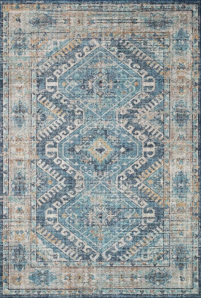 Loloi II Skye Collection SKY-03 Denim/Natural 5'-0" x 7'-6" Area Rug