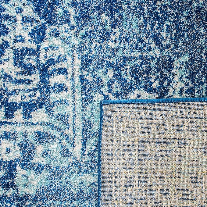 SAFAVIEH Evoke Collection 2'2" x 13' Navy/Ivory EVK256A Oriental Distressed Non-Shedding Living Room Bedroom Runner Rug